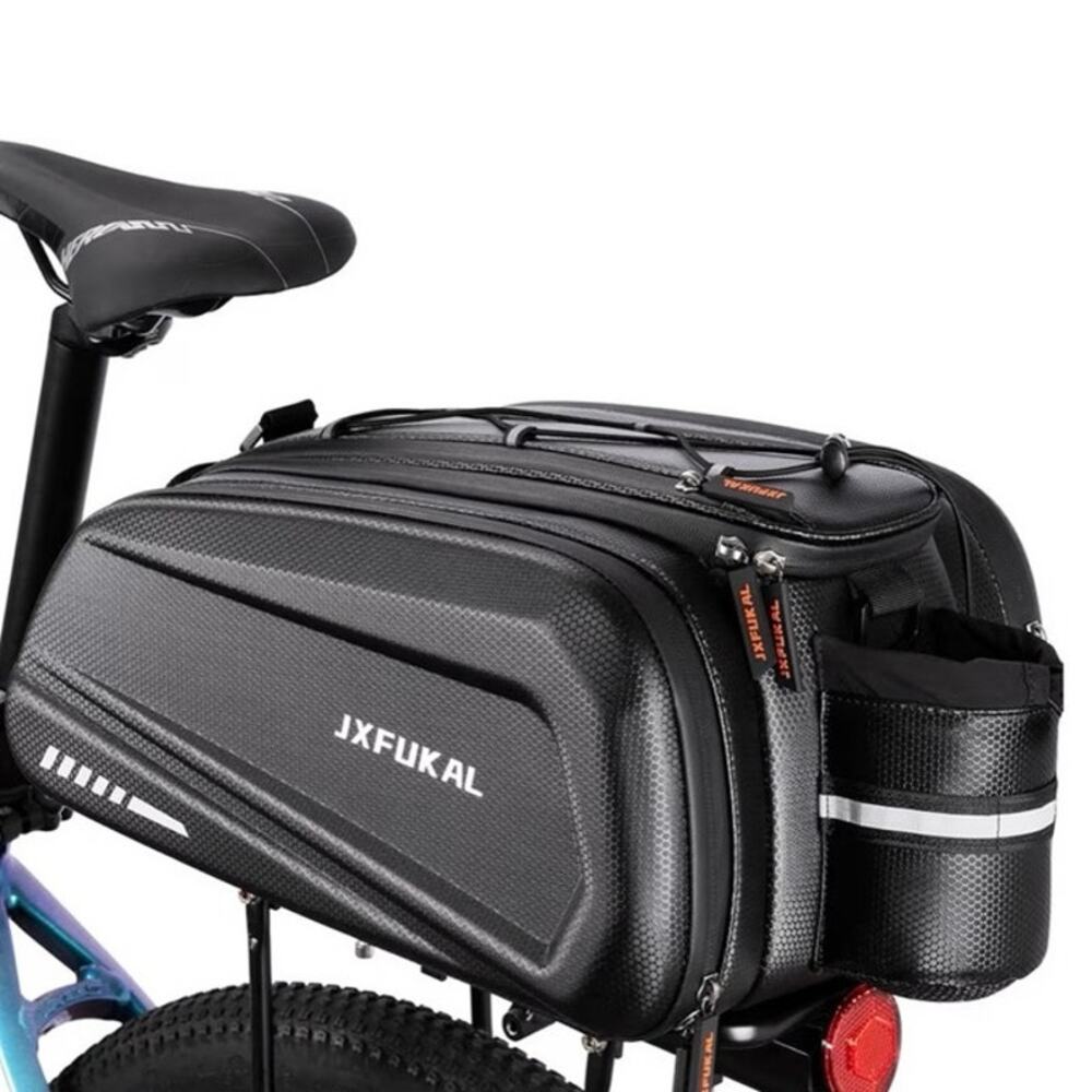 Hard Shell Waterproof Bike Bag for Rear Rack Reflector Rain Cover Shoulder Strap - Picture 3 of 16